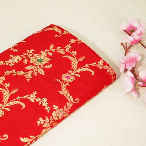 Red Mina Sona Rupa Dupian Silk YF-24414