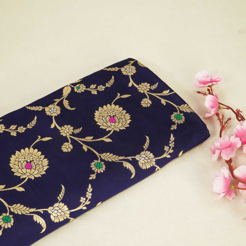 Navy Blue Mina Sona Rupa Dupian Silk YF-24418