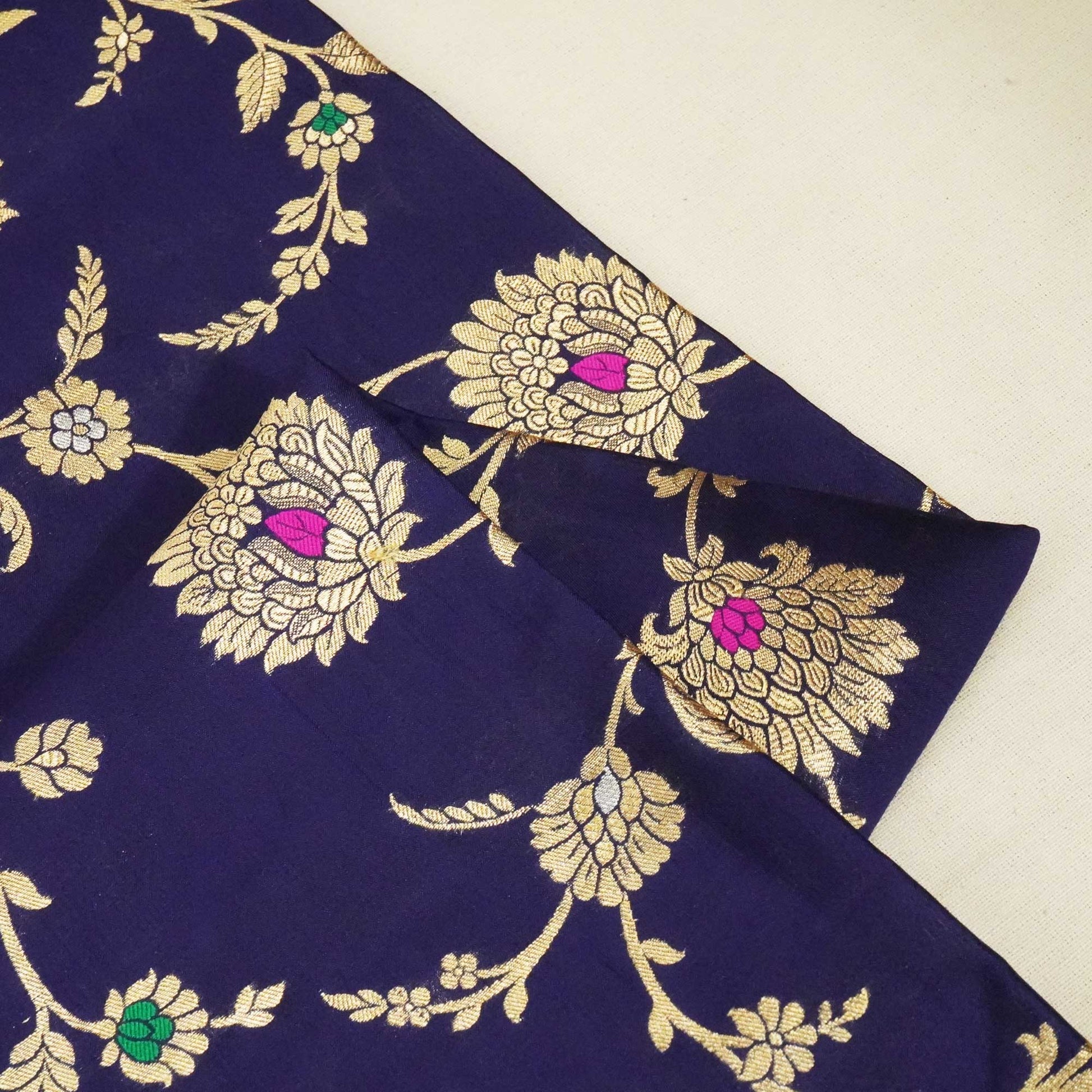 Navy Blue Mina Sona Rupa Dupian Silk YF-24418