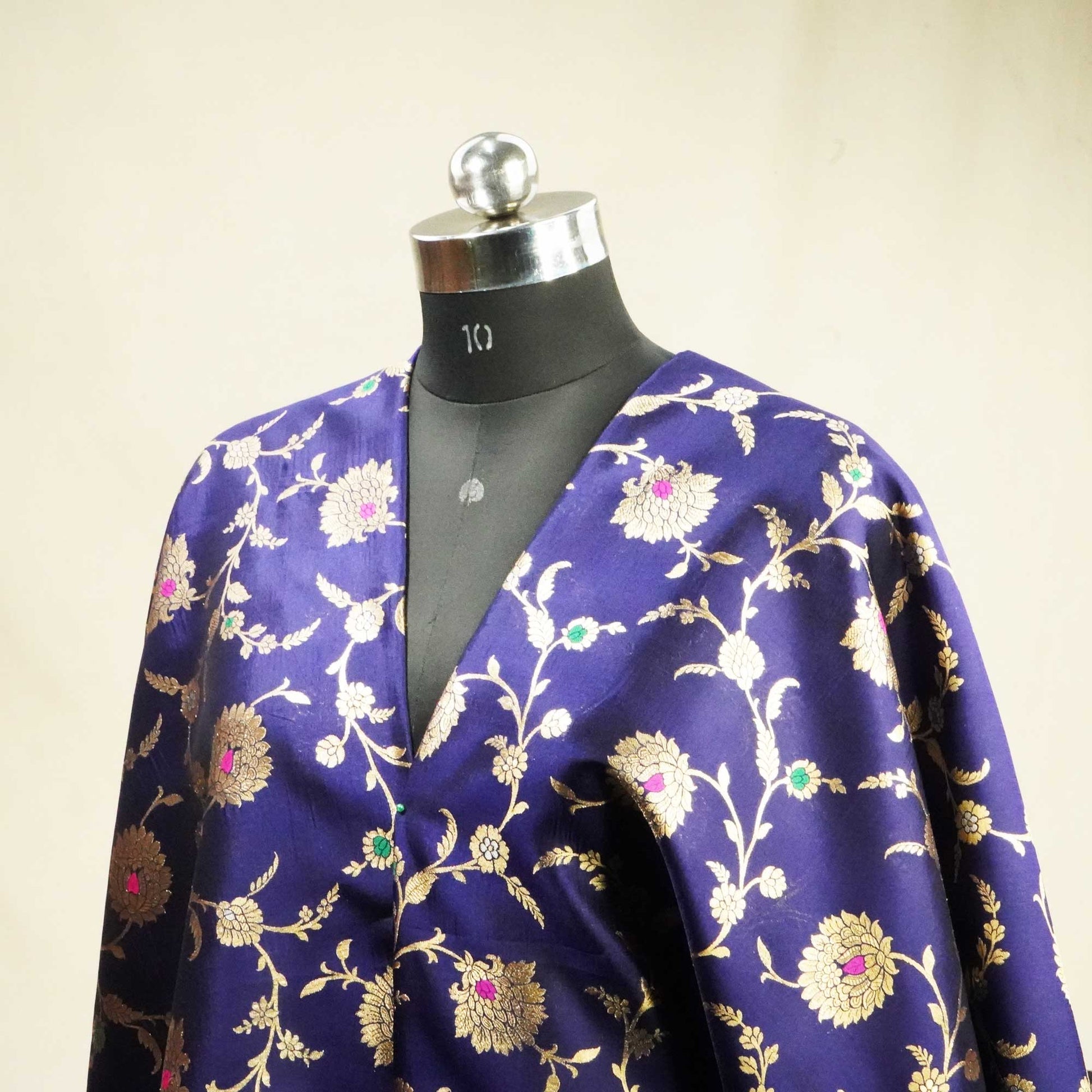 Navy Blue Mina Sona Rupa Dupian Silk YF-24418