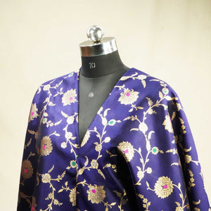 Navy Blue Mina Sona Rupa Dupian Silk YF-24418