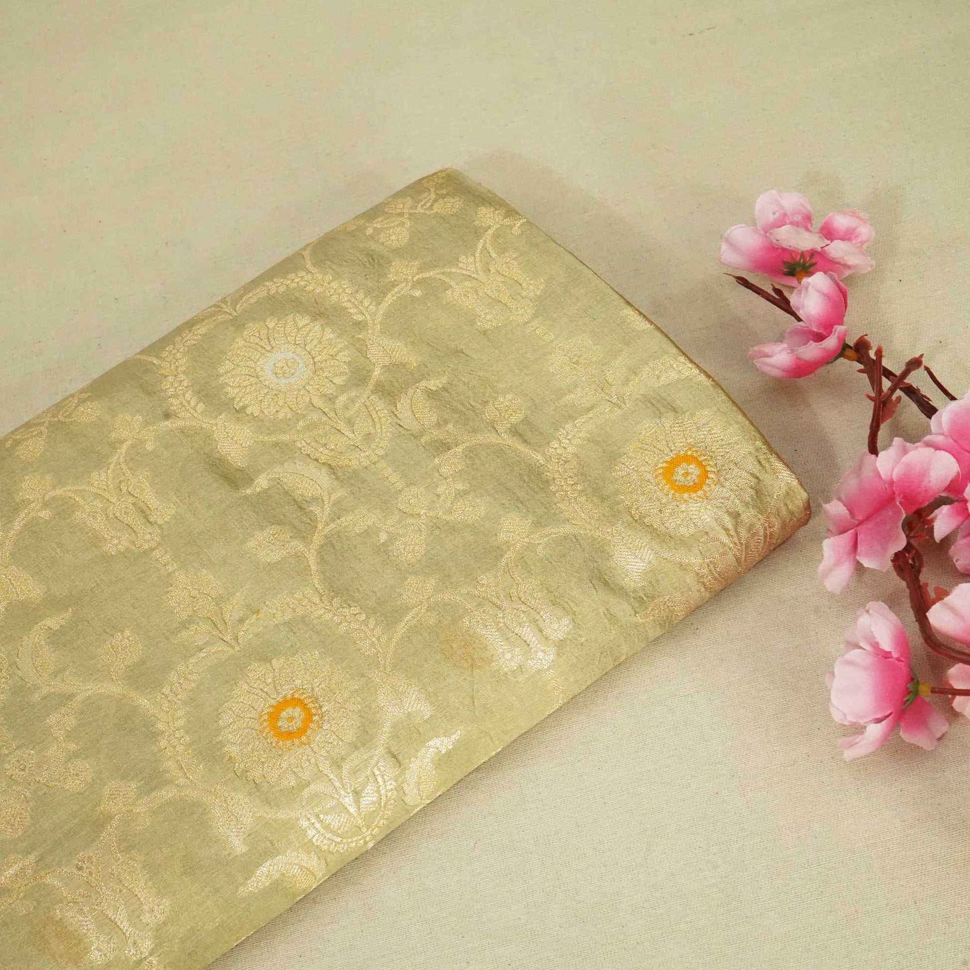 Grey & Golden Mina Sona Rupa Dupian Silk YF-24425