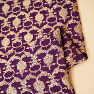 Dark Purple Jaal Chinnia Katan Silk YF-24426