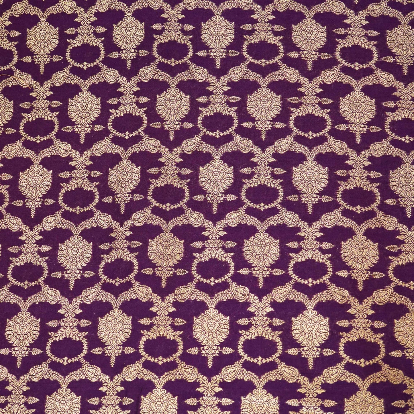 Dark Purple Jaal Chinnia Katan Silk YF-24426