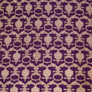 Dark Purple Jaal Chinnia Katan Silk YF-24426