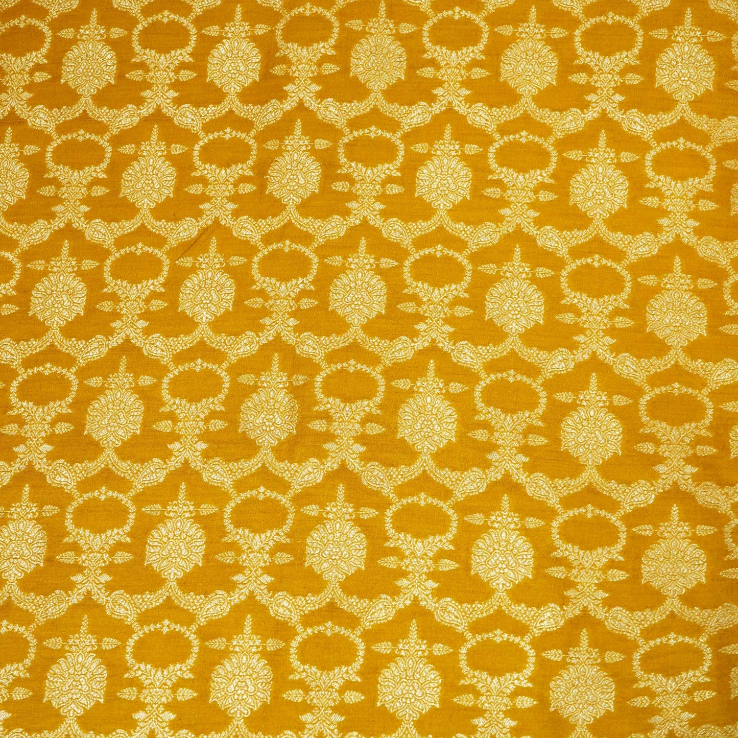 Mustard Yellow Jaal Chinnia Katan Silk YF-24429