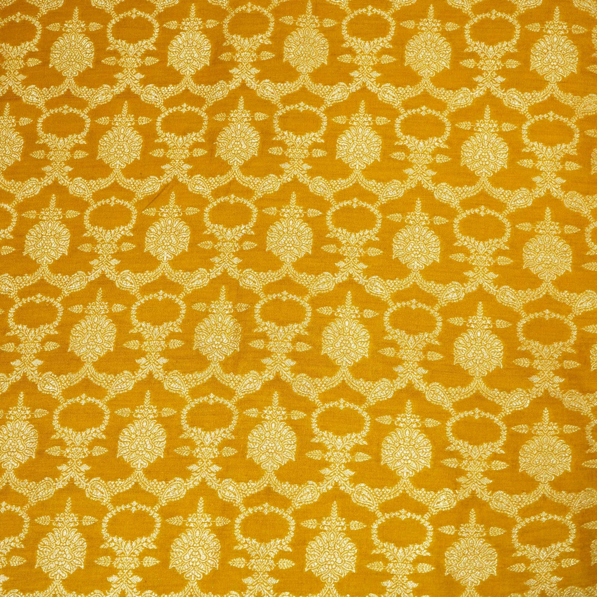 Mustard Yellow Jaal Chinnia Katan Silk YF-24429