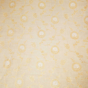 Off White & Golden Rupa Jaal Rangkat Munga Silk Tissue YF-24434