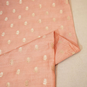 Peach Zari Booti Katan Silk YF-24437