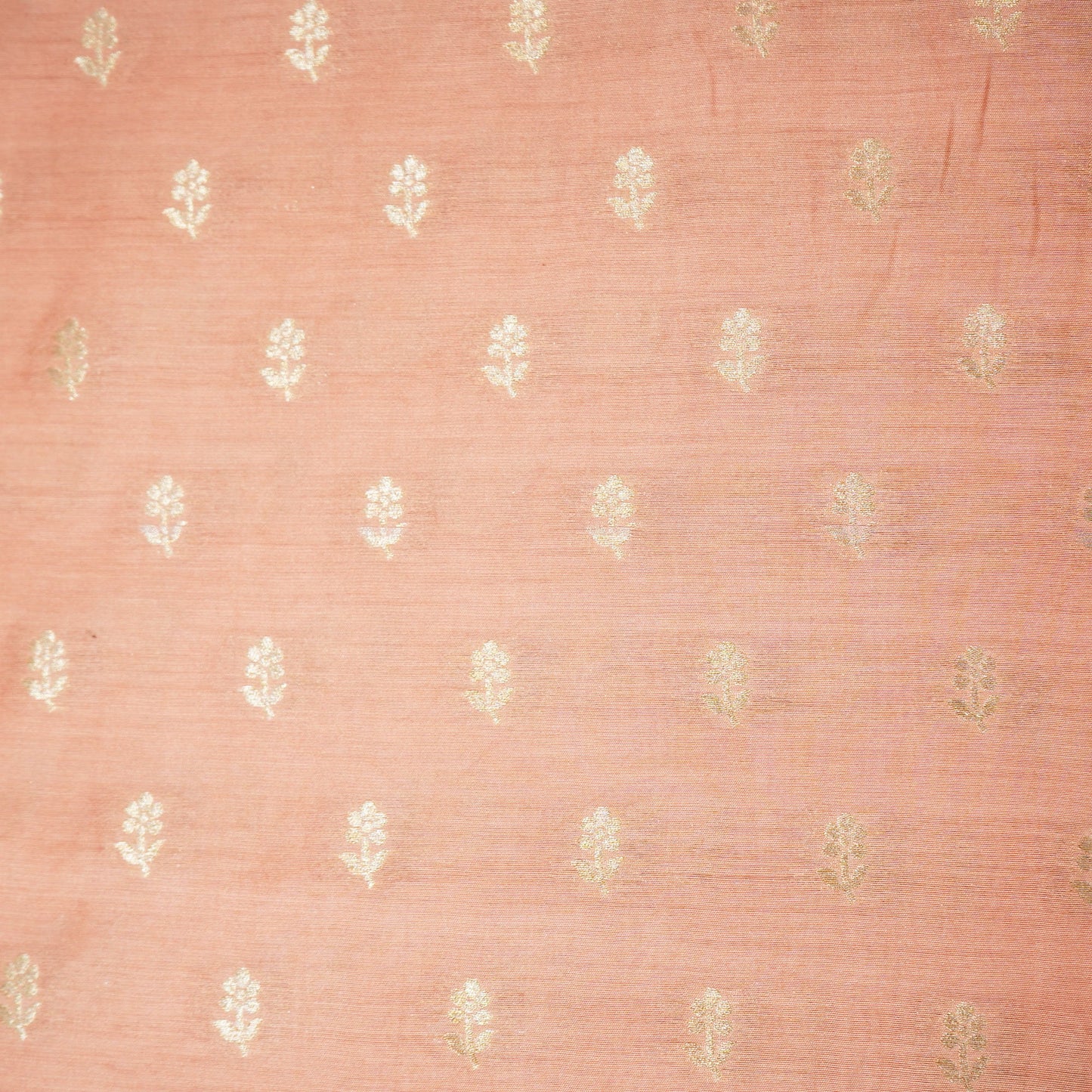 Peach Zari Booti Katan Silk YF-24437