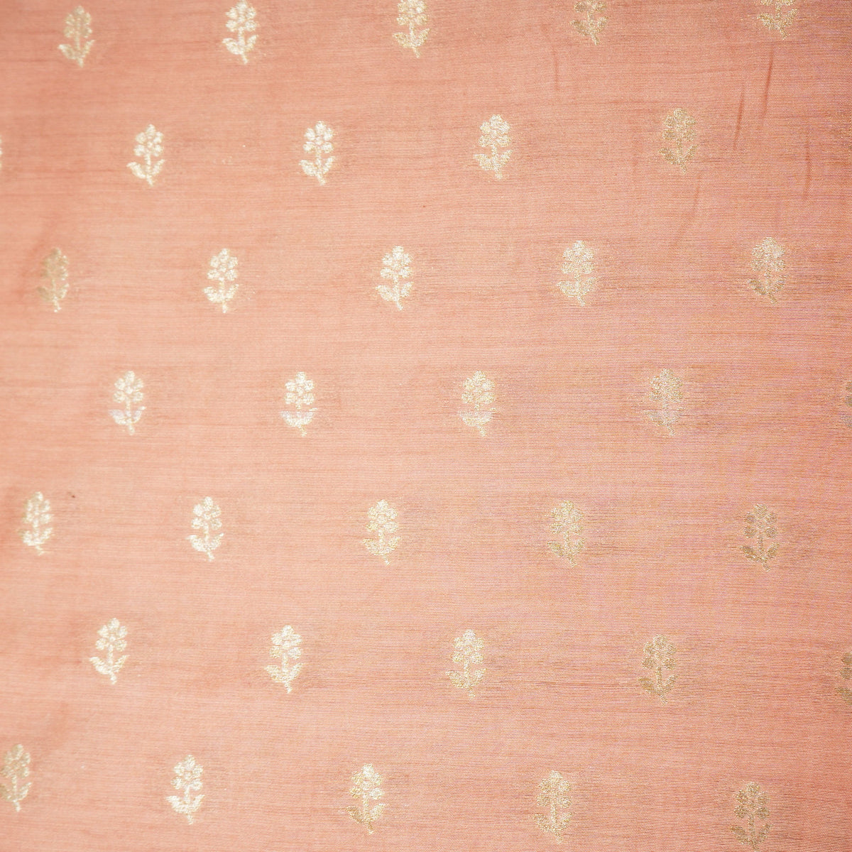 Peach Zari Booti Katan Silk YF-24437