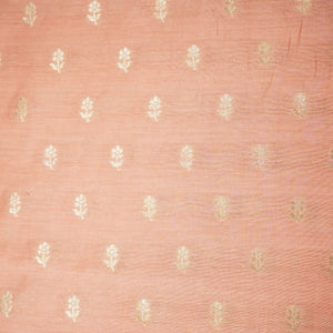 Peach Zari Booti Katan Silk YF-24437