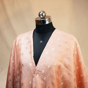 Peach Zari Booti Katan Silk YF-24437
