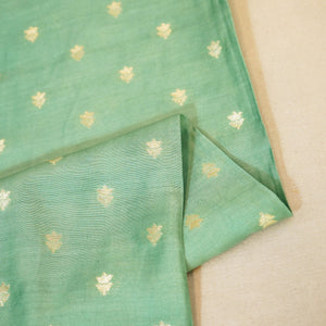 Sea Green Zari Booti Katan Silk YF-24438