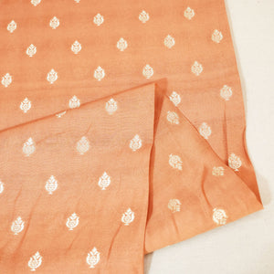 Rust Orange Zari Booti Katan Silk YF-24440