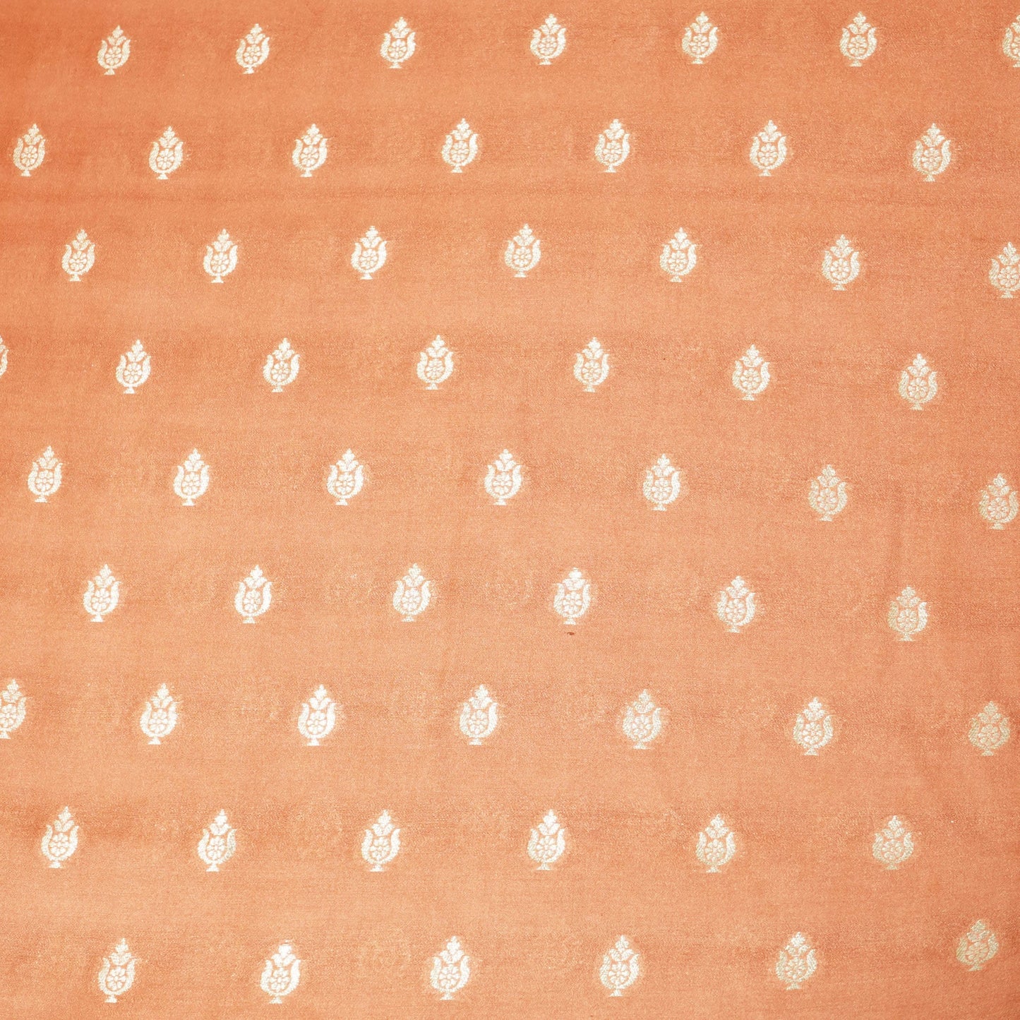 Rust Orange Zari Booti Katan Silk YF-24440