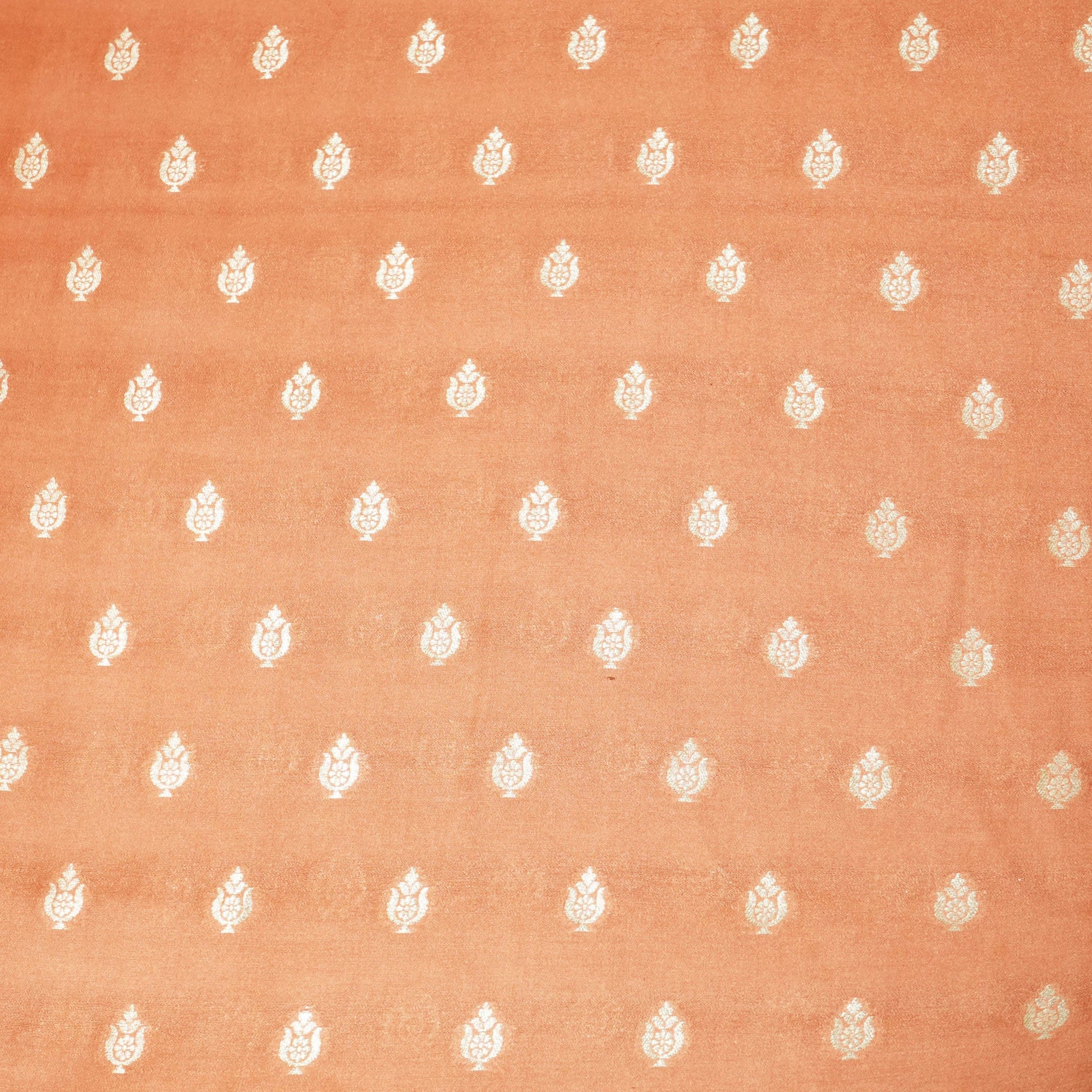 Rust Orange Zari Booti Katan Silk YF-24440