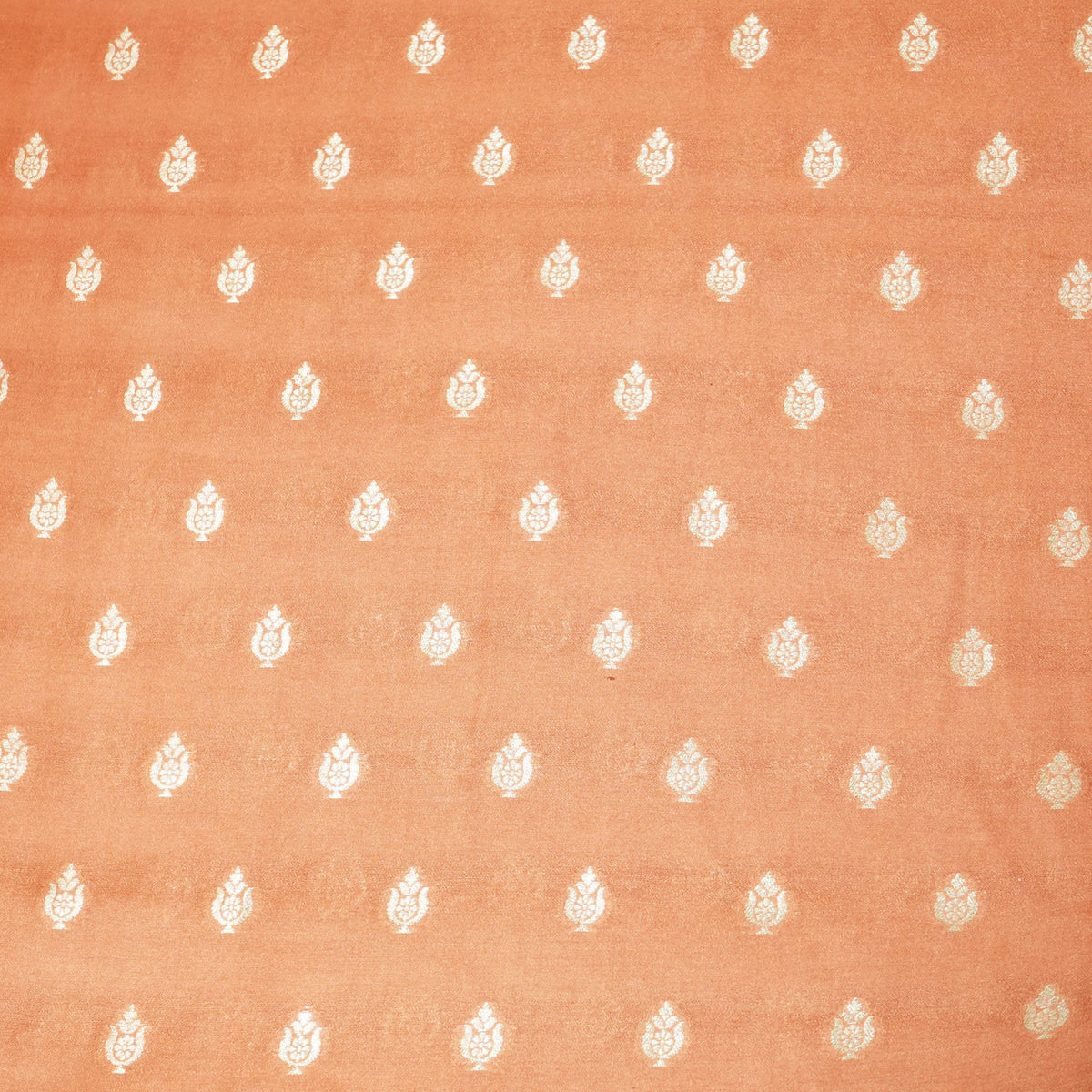 Rust Orange Zari Booti Katan Silk YF-24440