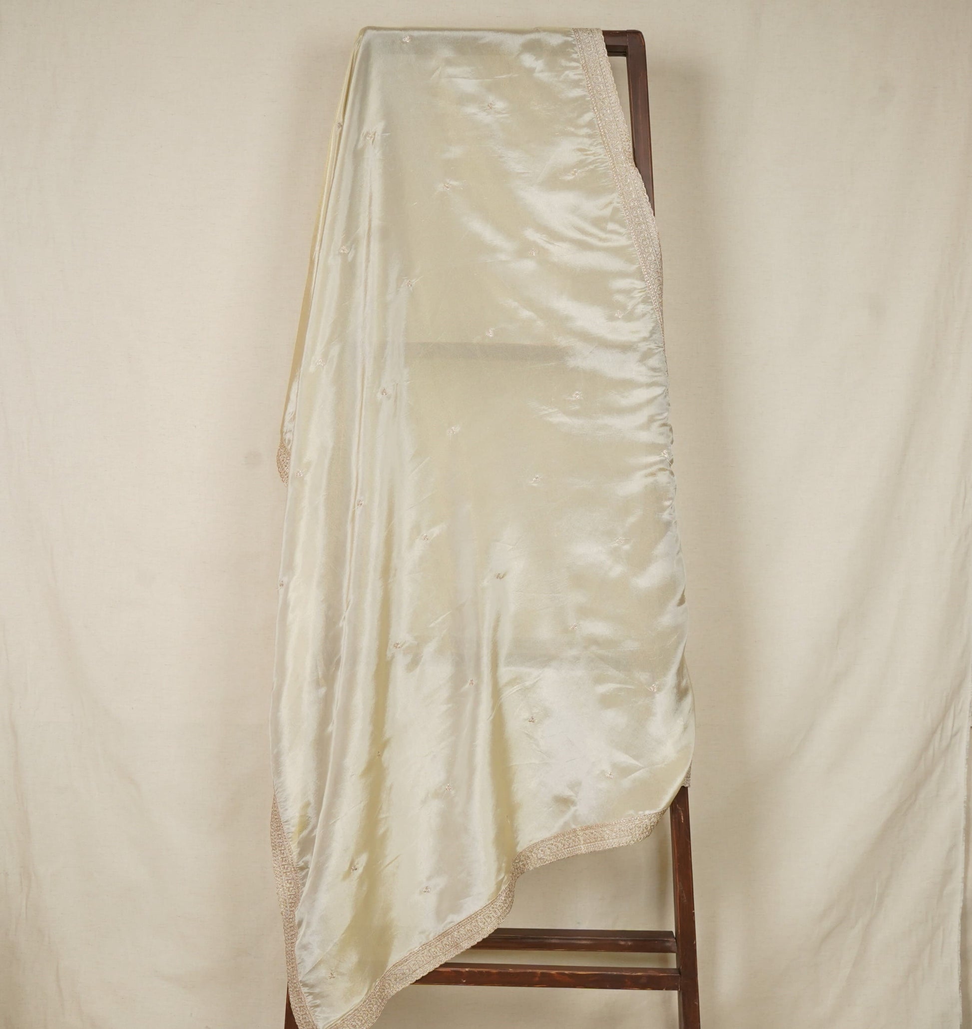 Gold Dyeable Zari Embroidery Silk Tissue Dupatta
