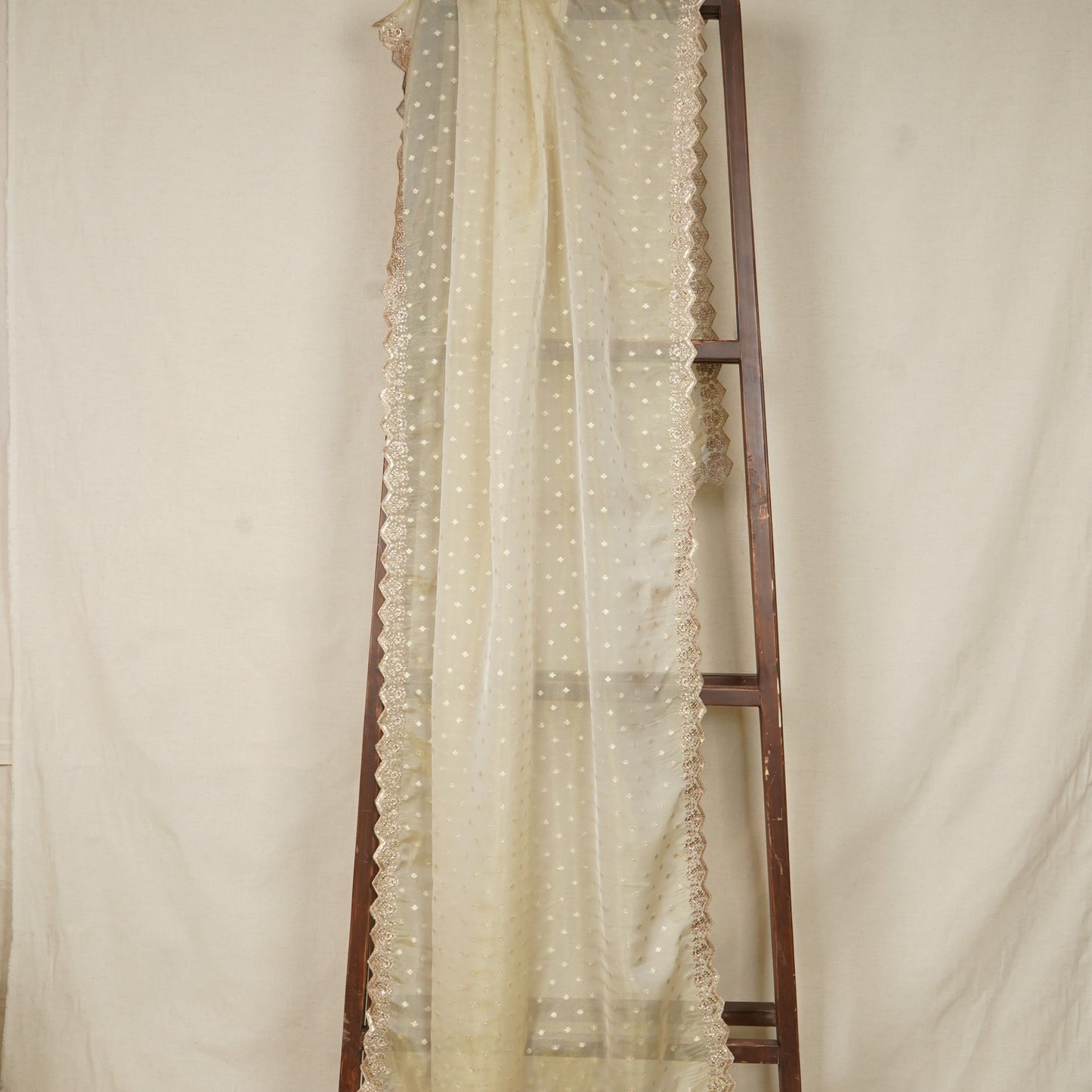 Gold Dyeable Zari Embroidery Tissue Dupatta
