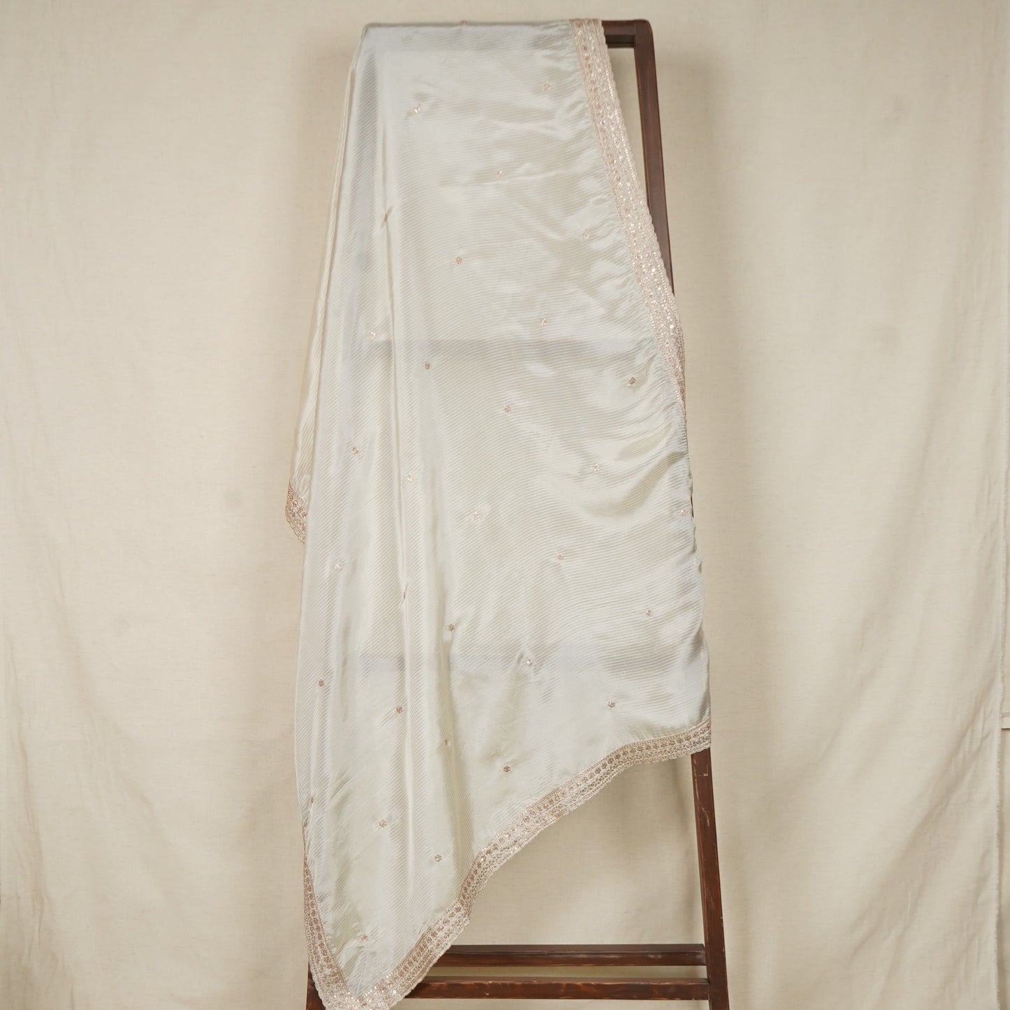 Gold Dyeable Zari Embroidery Silk Tissue Dupatta