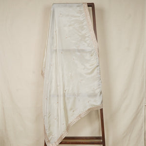 Gold Dyeable Zari Embroidery Silk Tissue Dupatta