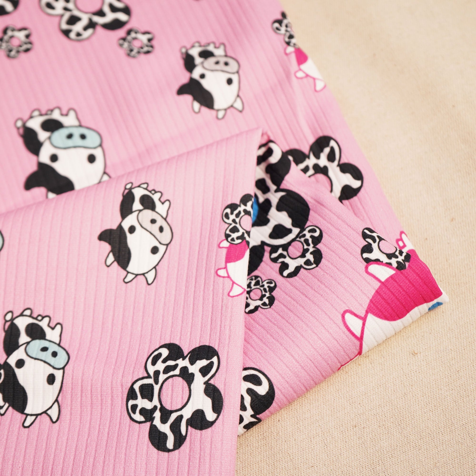 Pink Kids Print Hosiery Fabric RS-24458
