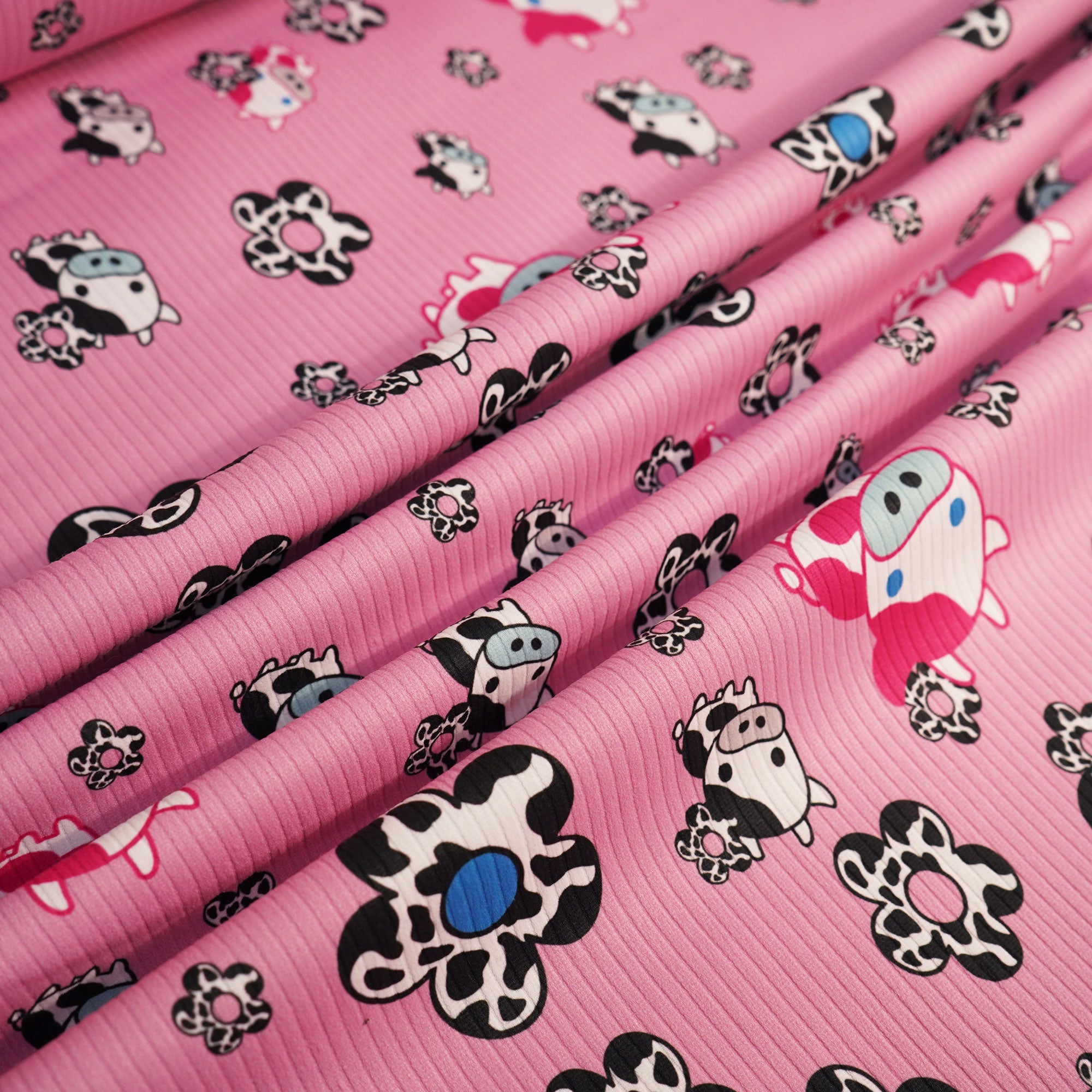 Pink Kids Print Hosiery Fabric RS-24458