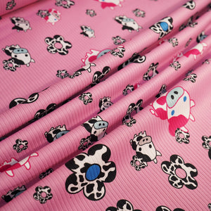 Pink Kids Print Hosiery Fabric RS-24458