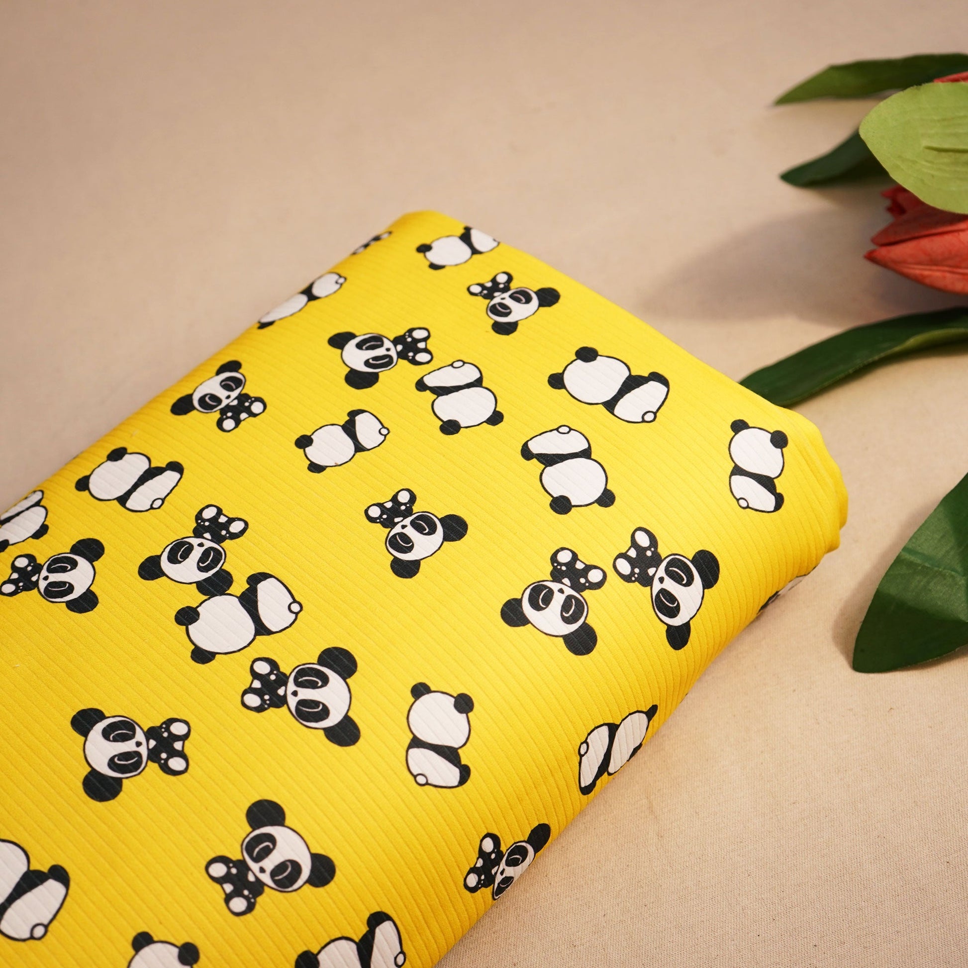 Yellow Kids Print Hosiery Fabric RS-24460