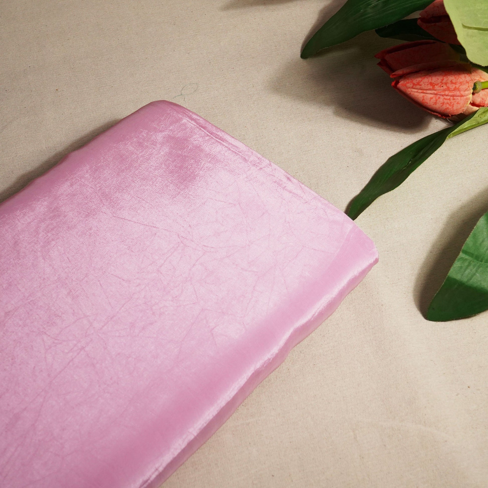 Light Pink Solid Natural Crepe Fabric GT-24462