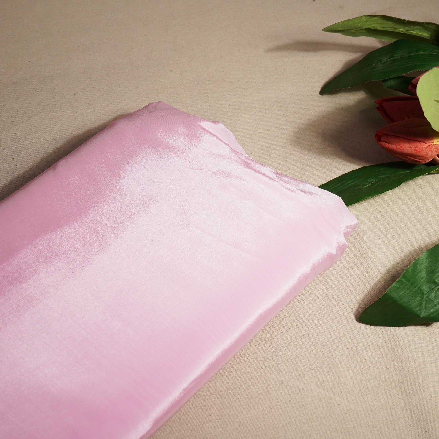 Baby Pink Solid Natural Crepe Fabric GT-24463