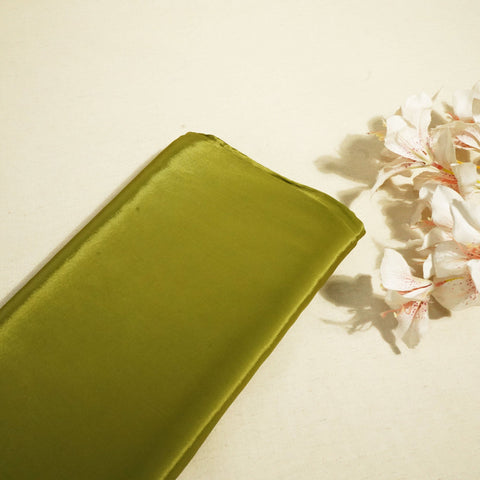 Olive Green Solid Natural Crepe Fabric GT-24464