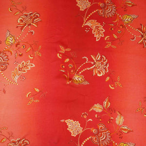 Light Orange & Red Shaded Floral Print Organza Fabric MT-28245 - TradeUNO