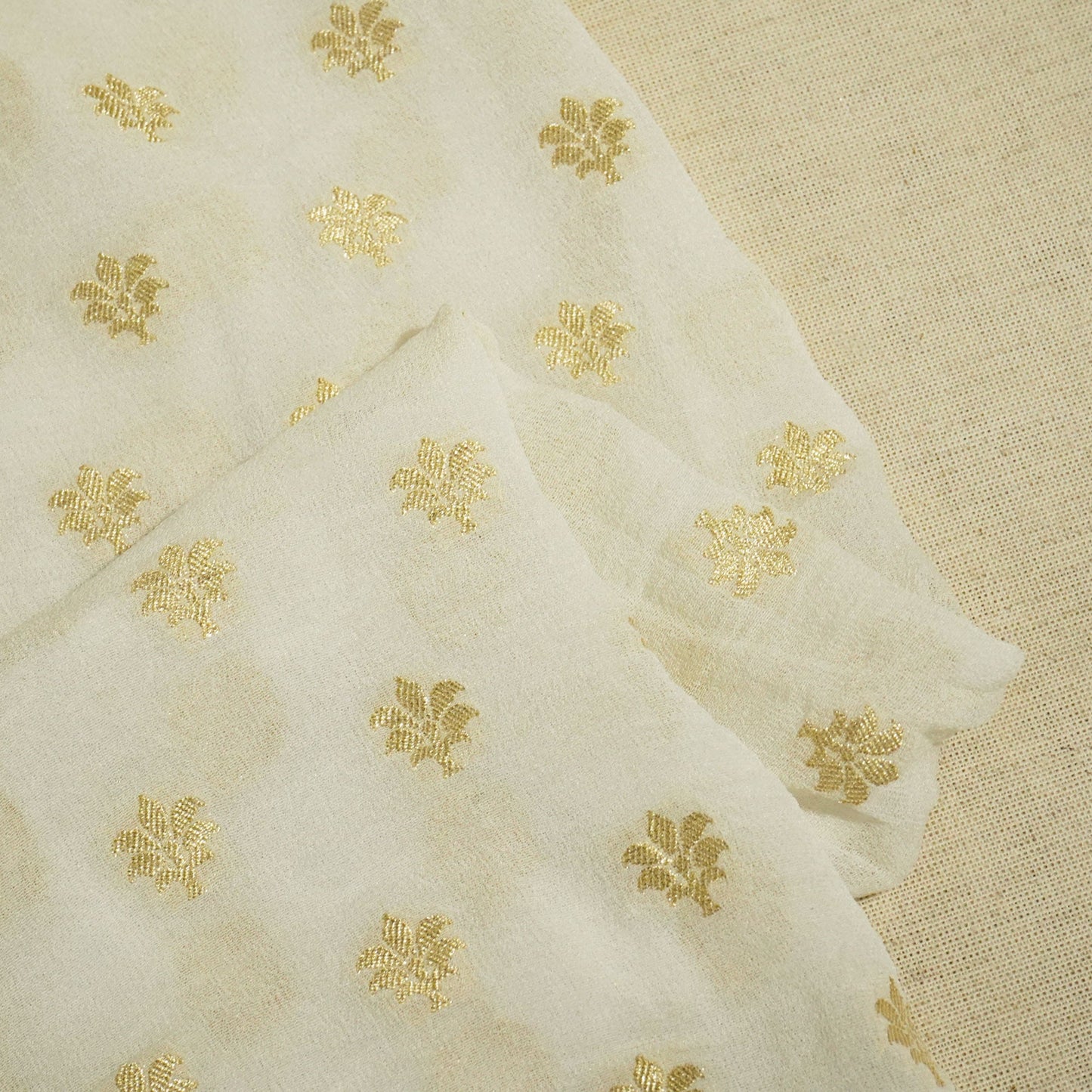 White Dyeable Georgette Khaddi Fabric KRE-24500