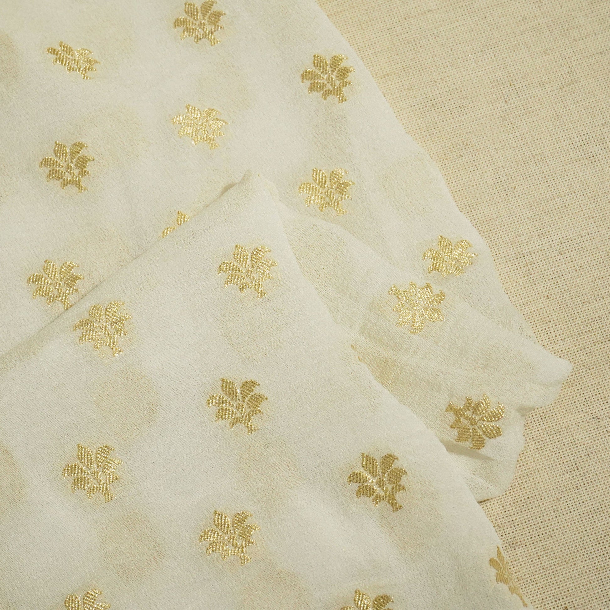 White Dyeable Georgette Khaddi Fabric KRE-24500