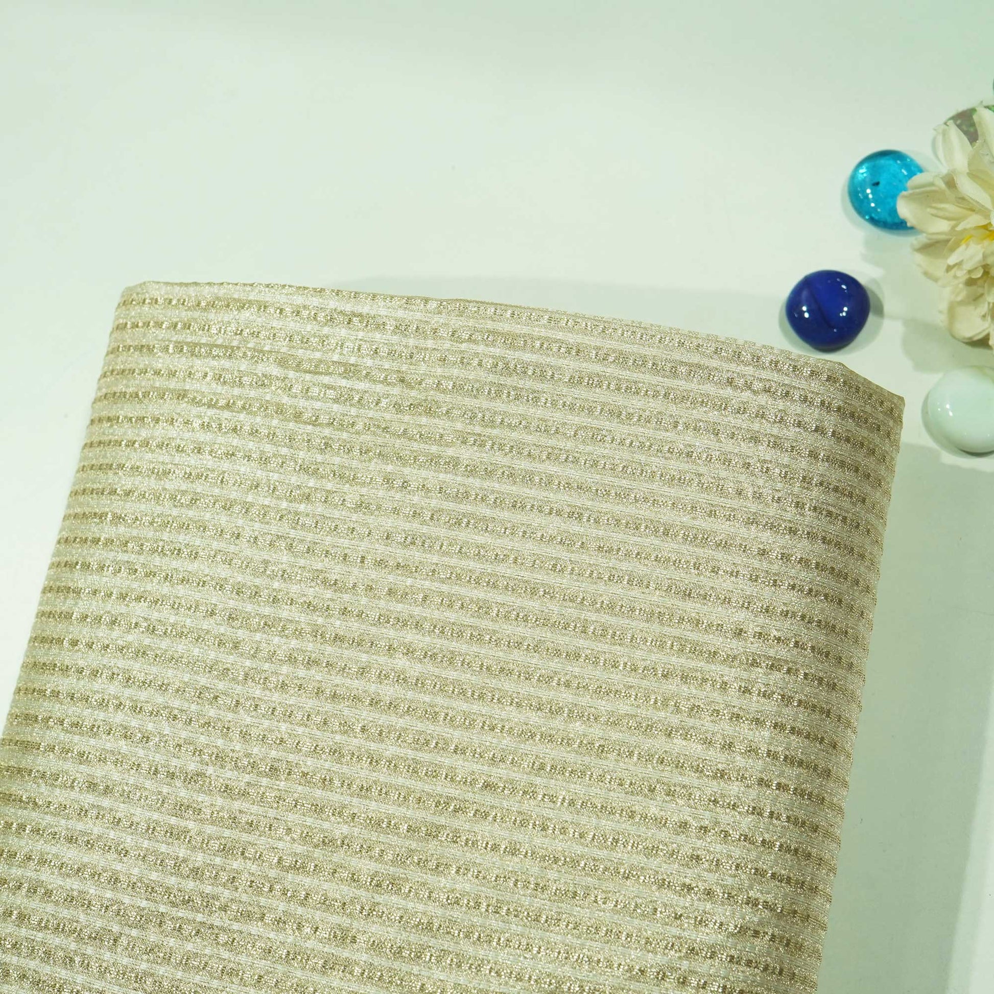Silver & Gold Tissue Jacquard Dyeable Fabric KRE-24507