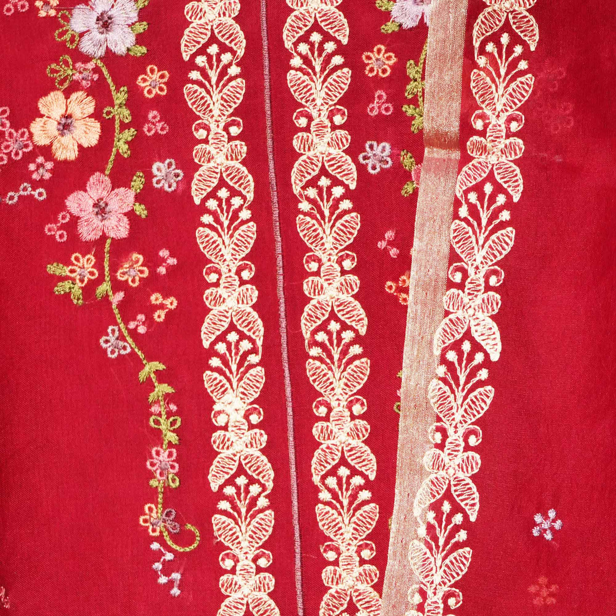 Magenta Embroidery (Top-Organza,Bottom-Organza,Dupatta-Organza) Organza Fabric HNA-24545  