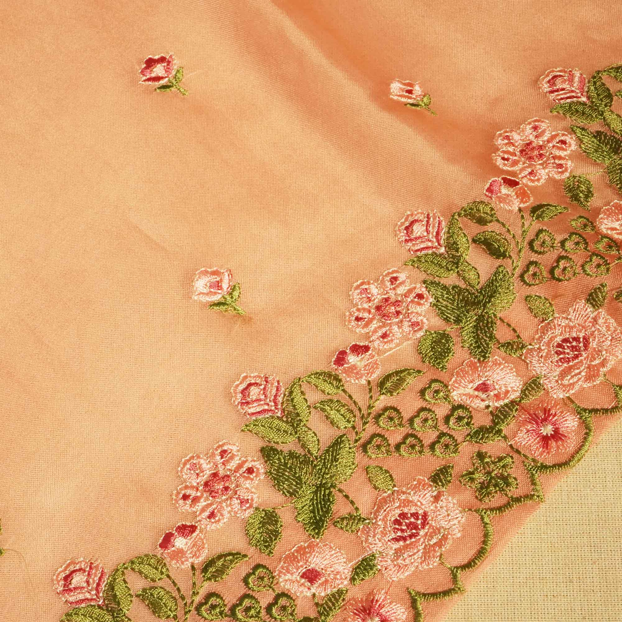 Pink Embroidery (Top-Organza,Bottom-Cotton Satin,Dupatta-Organza) Organza Fabric HNA-24547  