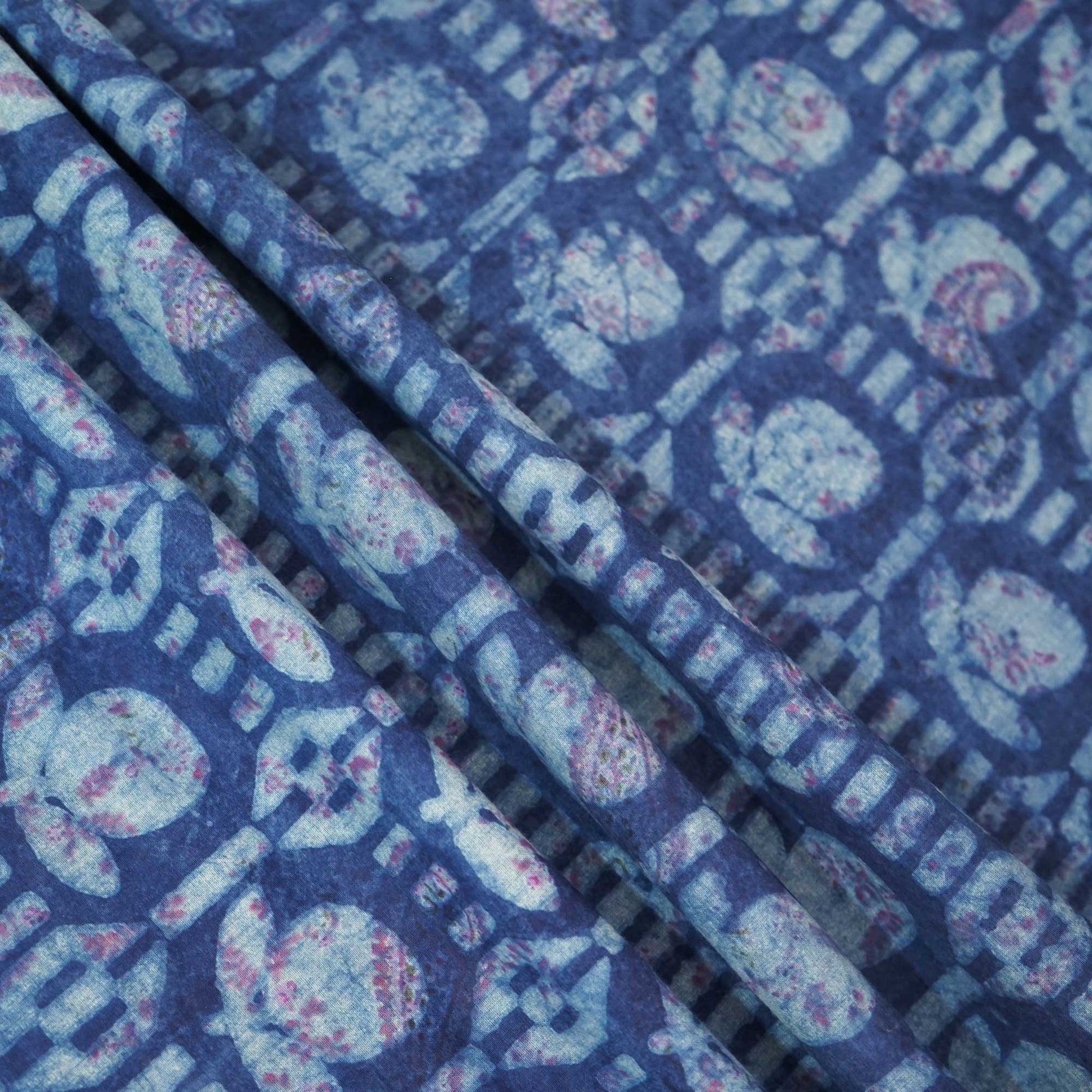 Indigo Dabu Print Cotton Fabric NC-24555
