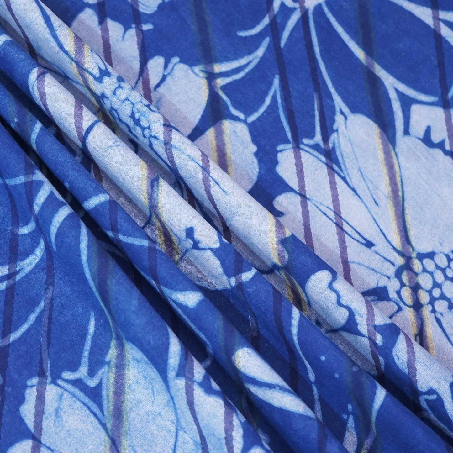 Indigo Dabu Print Cotton Fabric NC-24560
