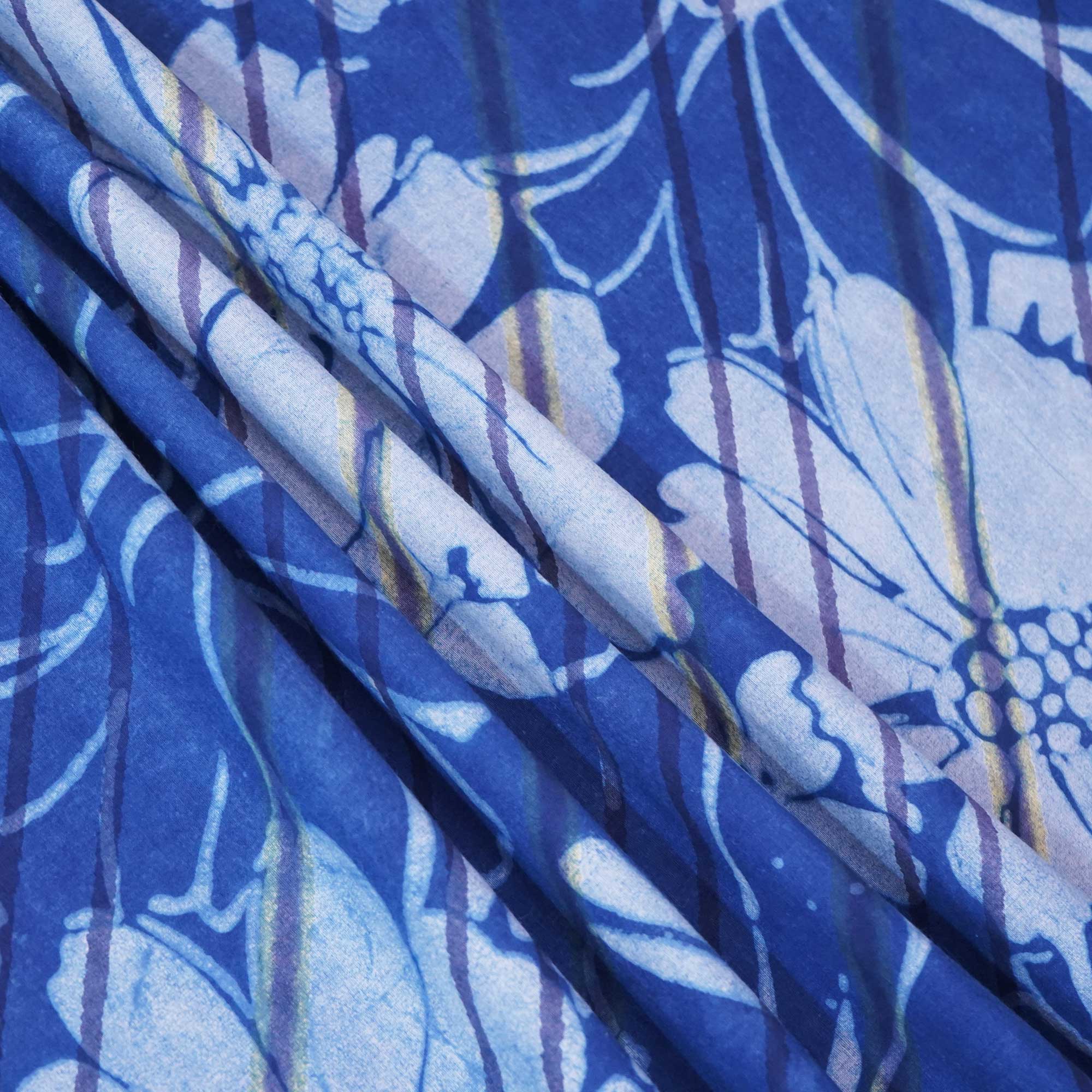 Indigo Dabu Print Cotton Fabric NC-24560