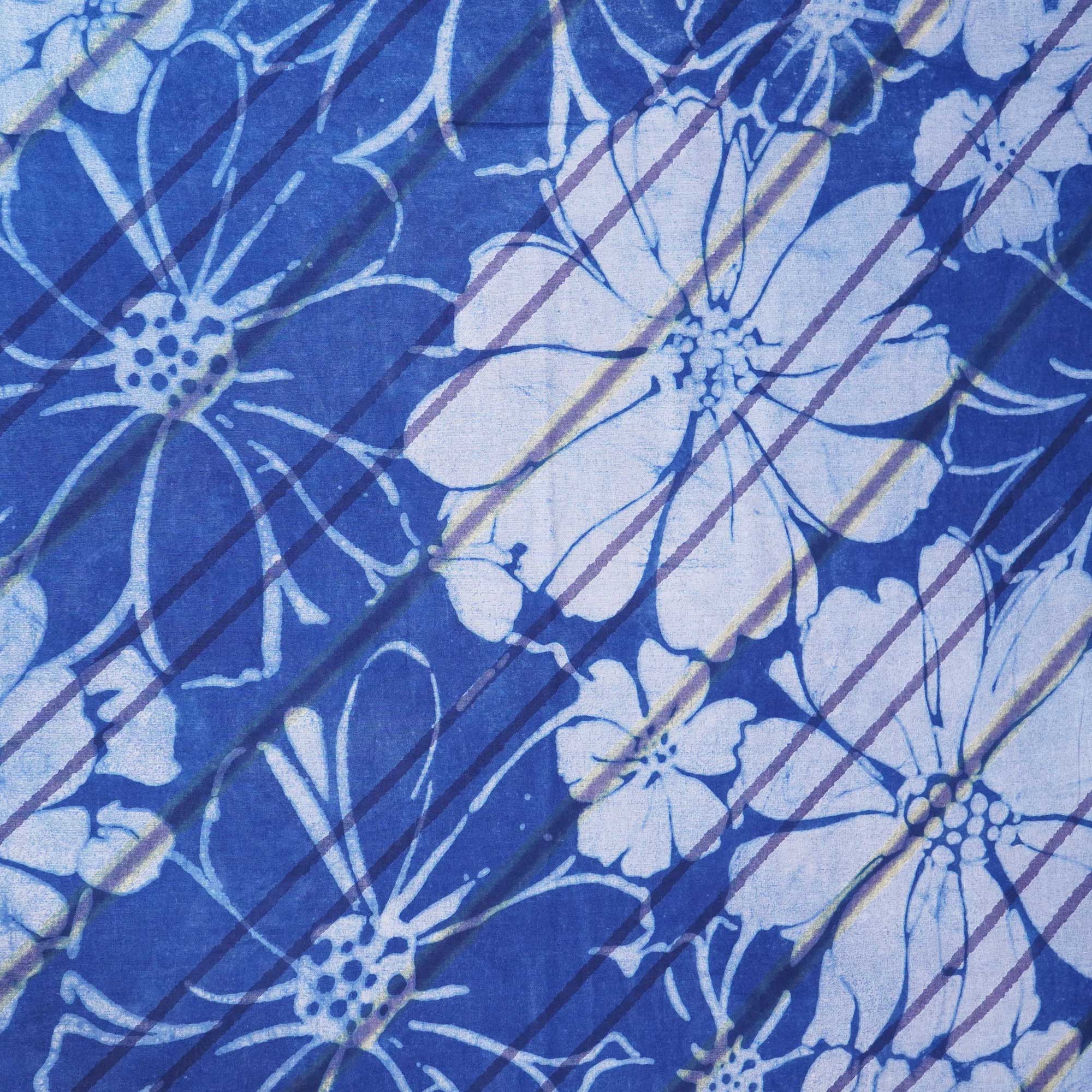 Indigo Dabu Print Cotton Fabric NC-24560