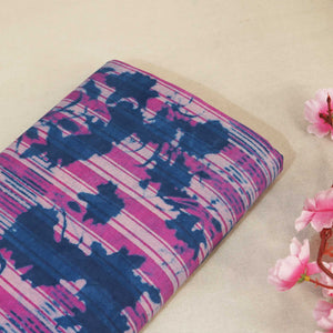 Pink & Indigo Dabu Print Cotton Fabric NC-24562
