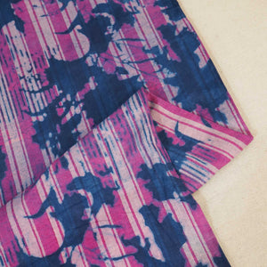 Pink & Indigo Dabu Print Cotton Fabric NC-24562