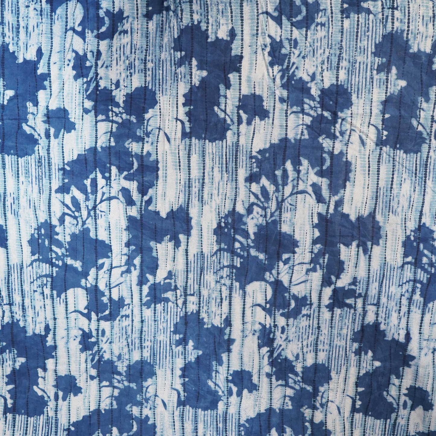 Indigo & White Dabu Print Cotton Fabric NC-24563