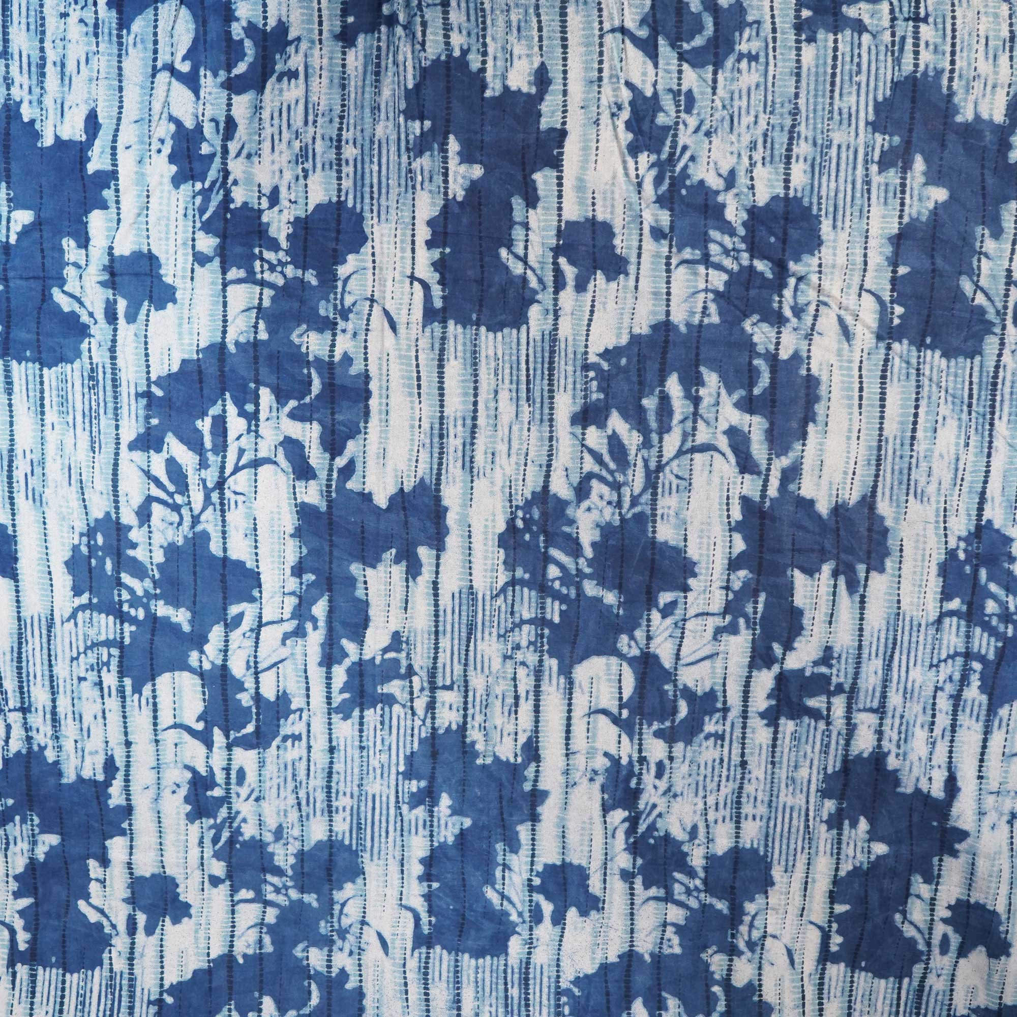 Indigo & White Dabu Print Cotton Fabric NC-24563