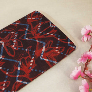 Brown & Red Jahota Print Cotton Fabric NC-24567