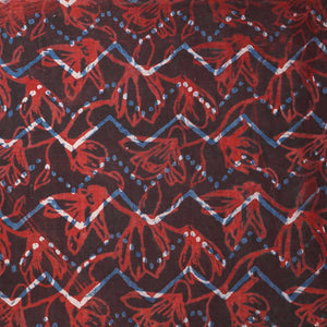 Brown & Red Jahota Print Cotton Fabric NC-24567