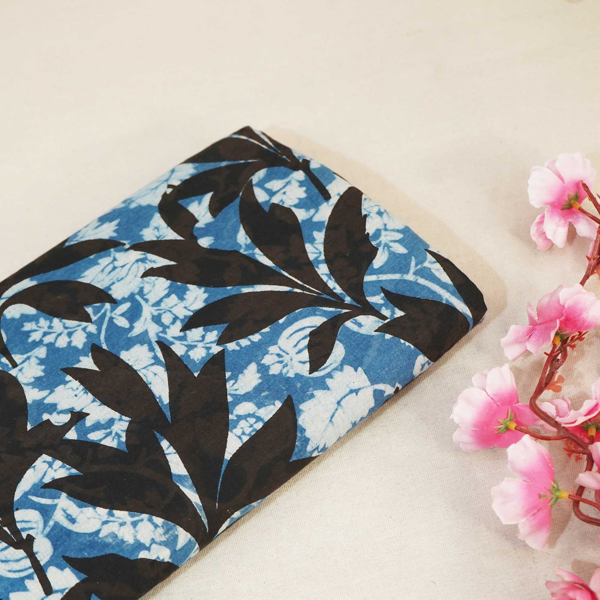 Indigo Jahota Print Cotton Fabric NC-24570